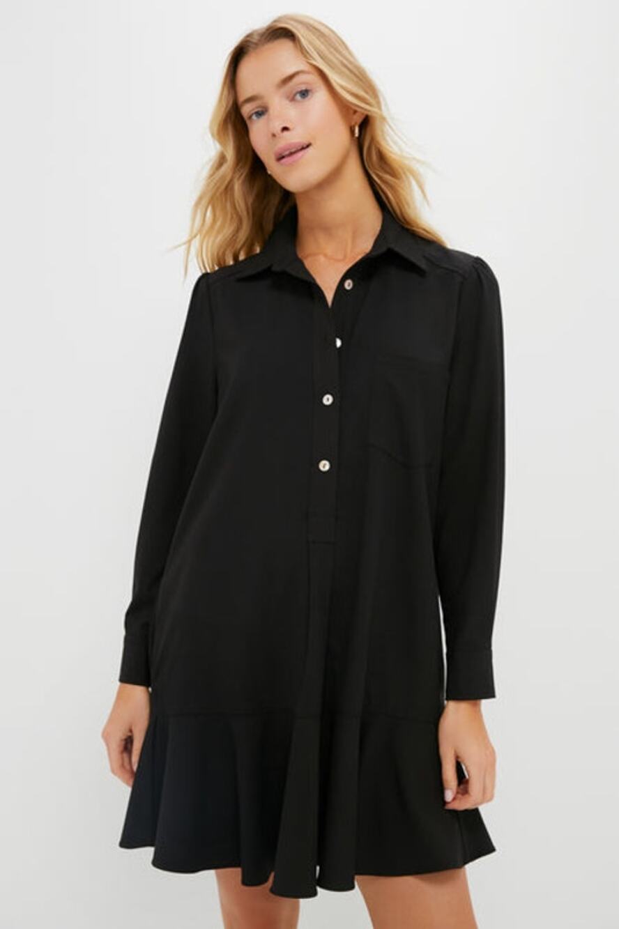 Tuckernuck Pomander Place Womens Size XL Black Crepe Callahan Shirt Dress